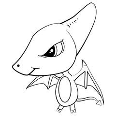 Cartoon of Baby Pterodactyl Dinosaur. © spawn