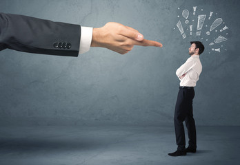 Boss hand firing guilty businessman