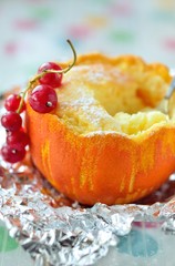 Оrange soufflé baked in the peel