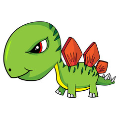 Cartoon Baby Stegosaurus Dinosaur