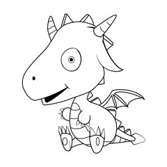 Cute Cartoon Baby Dragon
