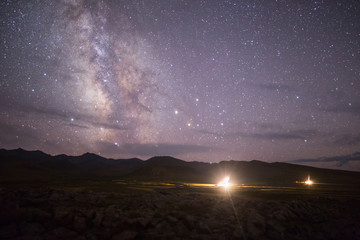 Night Time landscape in Kyrgyzstan