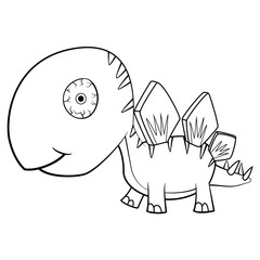 Cartoon Baby Stegosaurus Dinosaur