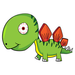 Cartoon Baby Stegosaurus Dinosaur