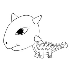  Cartoon Baby Ankylosaurus Dinosaur