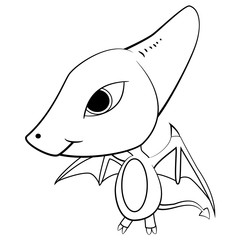 Cartoon of Baby Pterodactyl Dinosaur. © spawn