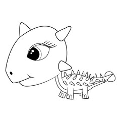  Cartoon Baby Ankylosaurus Dinosaur