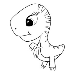 Cute Cartoon of Baby T-Rex Dinosaur