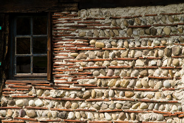 Half timbered house at the ecomusee in Alsace