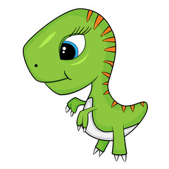 Cute Cartoon of Baby T-Rex Dinosaur