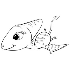 Cartoon of Baby Pterodactyl Dinosaur. © spawn