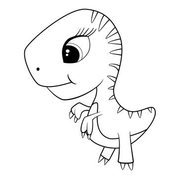 Cute Cartoon of Baby T-Rex Dinosaur