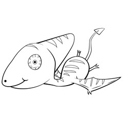 Cartoon of Baby Pterodactyl Dinosaur. © spawn