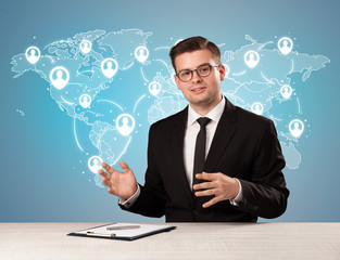 Businessman sitting at a desk