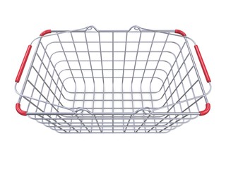 Metal shopping basket side view 3D