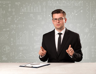 Businessman sitting at a desk