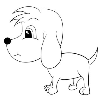 Isolated Cartoon Cute Dog