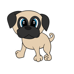 Isolated Cartoon Cute Dog