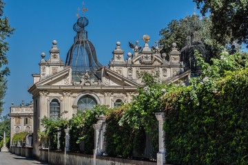 Barocco pavilion (1619) at Villa Borghese Park, Rome, Italy
