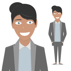 Business woman in formal clothes. Base wardrobe, feminine corporate dress code. Vector illustration isolated on white.