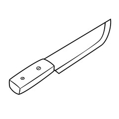 Isolated Chef Knife Cartoon Drawing