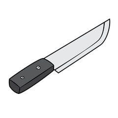 Isolated Chef Knife Cartoon Drawing