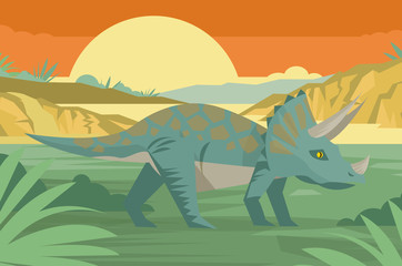 triceratops in jungle © matiasdelcarmine