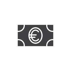 Money, dollar banknote icon vector, filled flat sign, solid pictogram isolated on white. Symbol, logo illustration. Pixel perfect