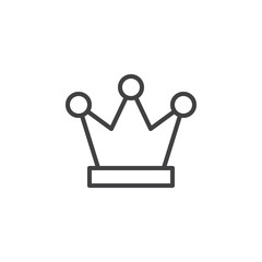 Royal crown line icon, outline vector sign, linear style pictogram isolated on white. King symbol, logo illustration. Editable stroke. Pixel perfect