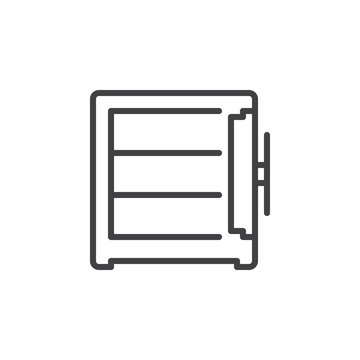 recommend clip art: Open safe line icon, outline vector sign, linear style pictogram isolated on white. Symbol, logo illustration. Editable stroke. Pixel perfect