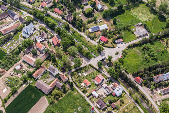 aerial view of the  village landscape
