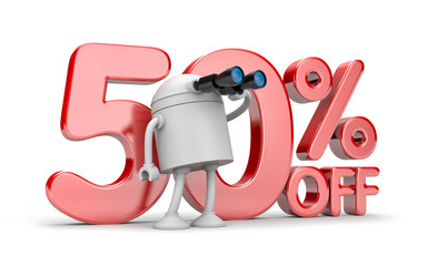 In search for new discounts. 3d illustration