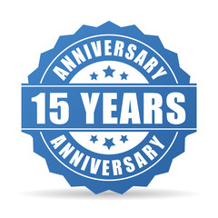 15 years anniversary celebration vector icon