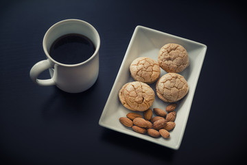 Almond Cookies And A Cup Of Coffee