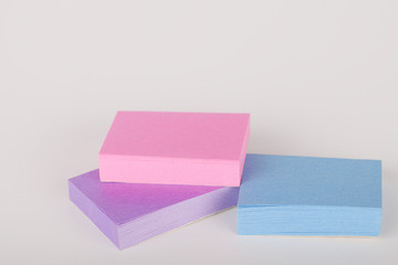 Colorful sticky notes isolated on a white background.