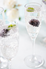 Sparkling water with blackberry