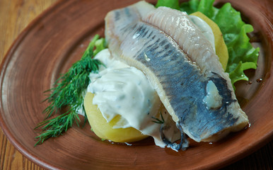 Herring with mustard potato salad