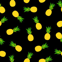 Pineapple  Natural Seamless Pattern Background Vector Illustrati