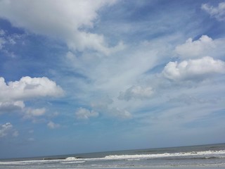 Beautiful ocean and sky view on Florida beach