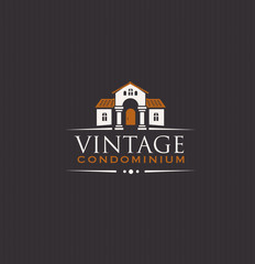 Vintage Upscale Condominium Creative Vector Emblem Concept