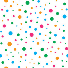 Colorful circle seamless pattern on white background