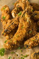Homemade Breaded Fried Portabella Mushroom Fries