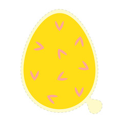 Easter egg sticker icon in trendy flat style.