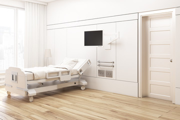 Corner of a beige hospital ward - Powered by Adobe