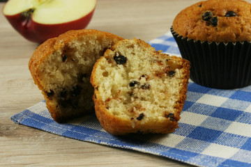 Chocolate muffins on the table