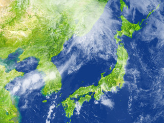 Japan and Koreas on planet Earth