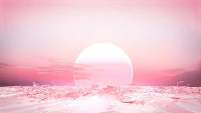 Pink Sunrise. Timelapse. 