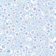 Seamless abstract blue pattern. Orient or russia design. luxury ornamentation, floral wrapping wallpaper, swatch fabric for decoration and design. seamless paisley attern.