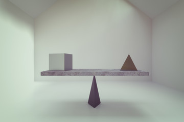 abstract polygon on balance board