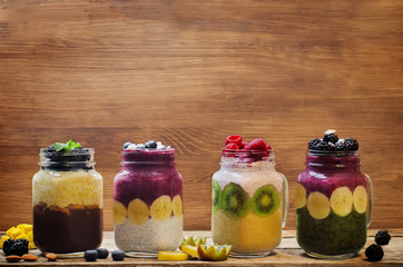 List of healthy breakfast smoothies in jars